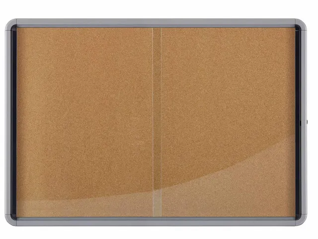 binnenvitrine met schuifdeur, kurk, ft 18xA4