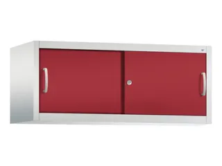 opzetkast,v. schuifdeurkast,romp RAL7035,front RAL3003 - 1