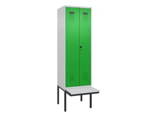 PBM-locker met bank,HxBxD 2120x600x815mm,2vak,vak B 300mm,draaigrendel - 2