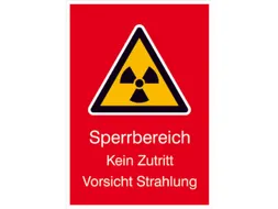 waarschuwings-combibord,Verboden gebied Geen toegang Pas op! Straling