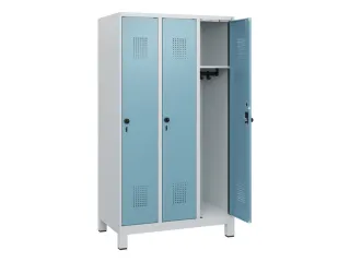 schoollocker,HxBxD 1630x900x500mm,3vak,vak B 300mm,draaigrendel,voeten - 1