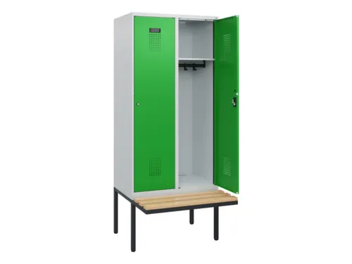 locker met bank,HxBxD 1950x800x815mm,2vak,vak B 400mm,cilinderslot
