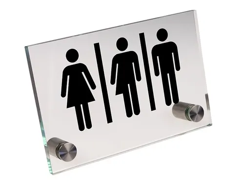 Toiletbord Glasslook Genderneutraal 150x100mm Plexiglass