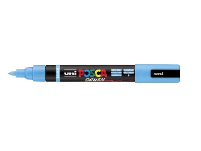 Paintmarker Uni POSCA PC-5BR brushpunt M lichtblauw