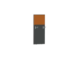 baliepaneel bureau aanbouw rechts MS-donkergrijs BN3005-geel 600mm