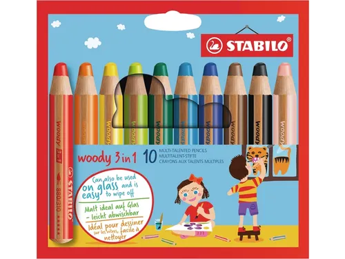Kleurpotloden Stabilo Woody 880 10Stuks Assorti