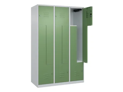 Z-garderobekast,HxBxD 1850x1200x500mm,vak B 200/400mm,cil.-slot