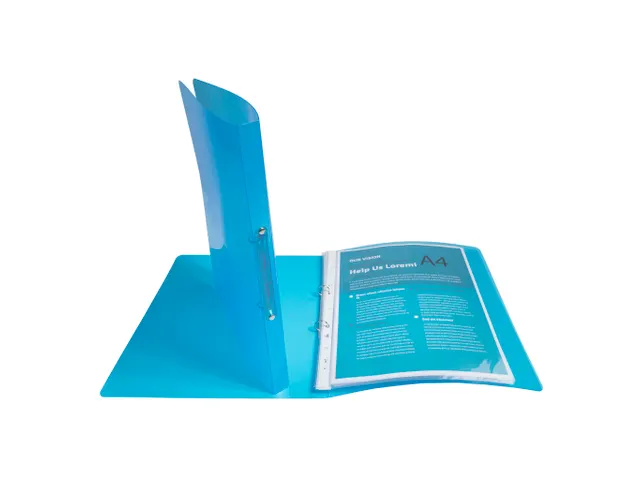 Ringmap PP CRYSTAL A4 2R 15mm blauw