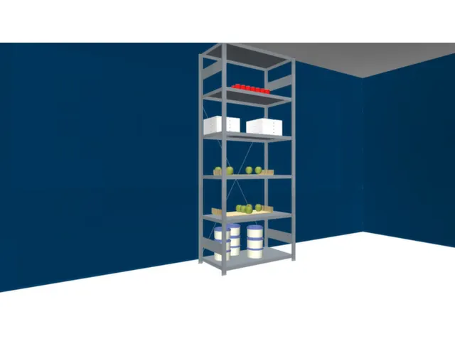 Rvs Inhaakstelling Basis 2500x1060x535mm 6legborden Vaklast 200kg