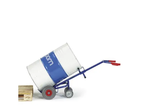 vatenkar,draagverm. 250kg,v. 1x200l vat,RAL5010,lucht-banden