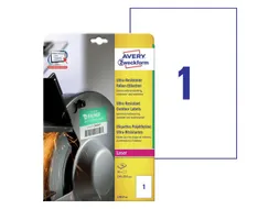 Etiket Avery Zweckform L7917-10 210x297mm polyethyleen wit 10 stuks