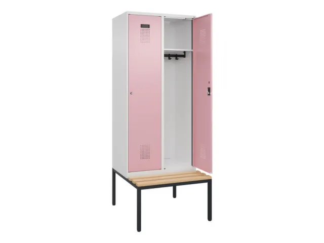 locker met bank,HxBxD 2120x800x815mm,2vak,vak B 400mm,cilinderslot