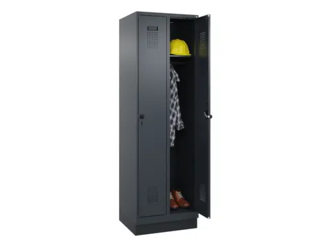 locker,HxBxD 1950x600x500mm,2vak,vak B 300mm,draaigrendel,sokkel
