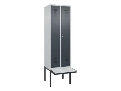 locker met bank,HxBxD 2120x600x815mm,2vak,vak B 300mm,cilinderslot