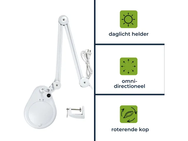 Loeplamp Met Vergrootglas 5 Dioptrie 22w Wit