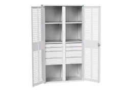 universele kast,HxBxD 2000x1050x550mm,4xStalen bodem,8lade(n)