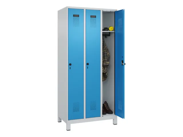 locker,HxBxD 1950x900x500mm,3vak,vak B 300mm,draaigrendel,voeten