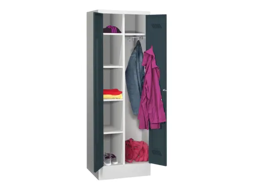 kleding-/wasgoedkast,HxBxD 1850x600x500mm,RAL7035,front RAL7016