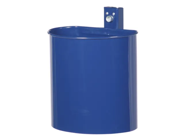 Afvalbak Staalplaat 20 Liter Open Uitvoering Wandhouder Kobaltblauw
