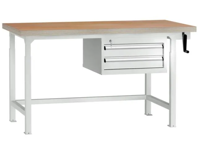 Werkbank 1500mm Hydraulisch Verstelbaar 750-950mm 2laden Ral7035