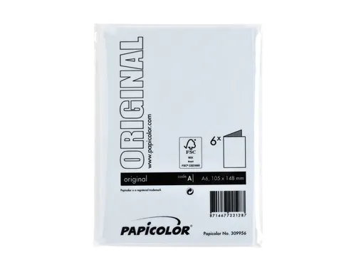 Correspondentiekaart Papicolor dubbel 105x148mm babyblauw pak à 6 st