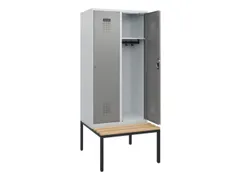 locker met bank,HxBxD 1950x800x815mm,2vak,vak B 400mm,cilinderslot