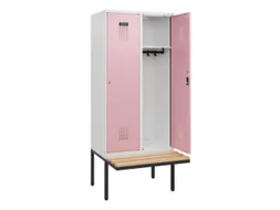 locker met bank,HxBxD 1950x800x815mm,2vak,vak B 400mm,cilinderslot