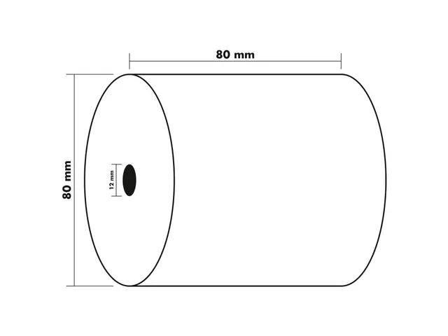 Thermische papierrollen voor kasregisters 1 laags 80x80x12mm