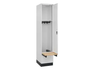 locker met bank,HxBxD 1950x400x815mm,1vak,vak B 400mm,cilinderslot - 1