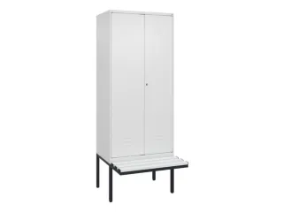 PBM-locker met bank,HxBxD 2120x800x815mm,2vak,vak B 400mm,cil.-slot - 1