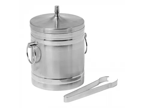 Emga IJsblokjesemmer RVS 3 liter, dubbelwanding, met ijsblokjestang