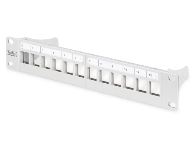 Panneau de raccordement modulaire 12 ports1U 254mm 10 inch Gris