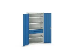 universele kast,HxBxD 2000x1050x550mm,4xStalen bodem,2lade(n)