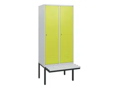 locker met bank,HxBxD 1950x800x815mm,2vak,vak B 400mm,cil.-slot