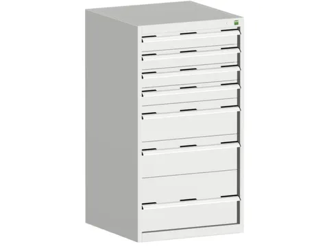 ladekast HxBxD 1200x650x650mm 7laden romp RAL7035 front RAL7035