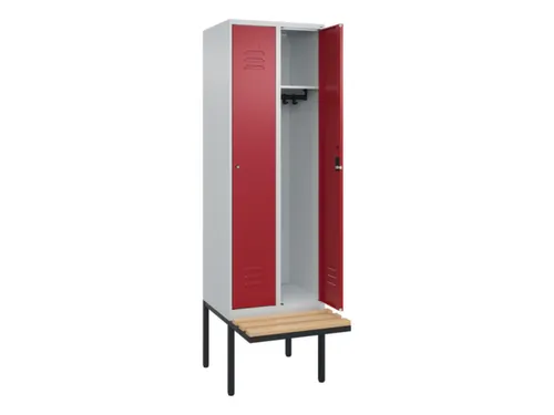 locker met bank,HxBxD 2120x600x815mm,2vak,vak B 300mm,cil.-slot