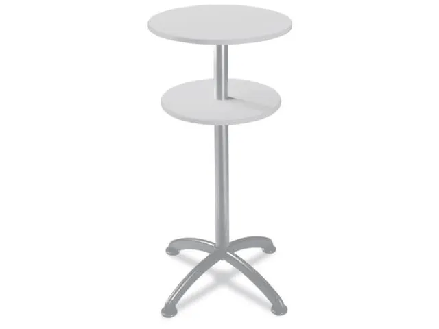 Statafel Stalen 4-Poots H 112cm Lichtgrijs Onderstel Alu Zilver