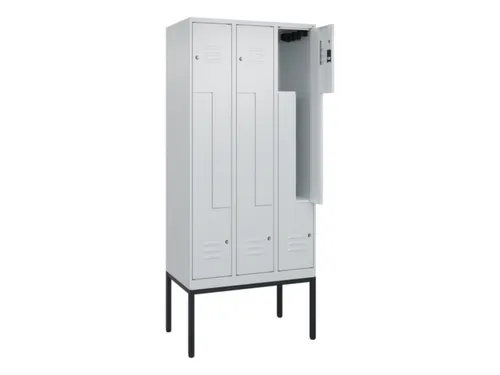 Z-garderobekast,HxBxD 2120x900x500mm,vak B 150/300mm,cil.-slot