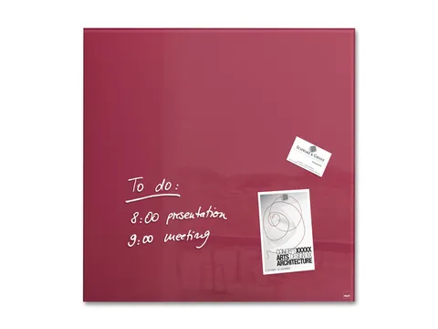 Glasmagneetbord Sigel Artverum 48x48cm Bessenrood
