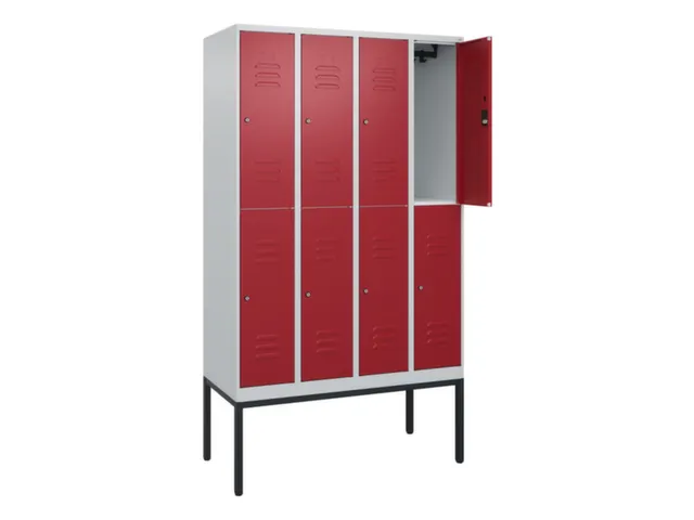 dubbeldekse locker,HxBxD 2120x1200x500mm,4x2vak.,vak B 300mm,cil.-slot