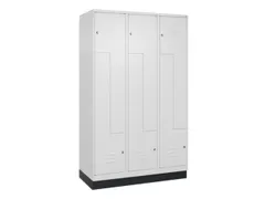 Z-garderobekast,HxBxD 1950x1200x500mm,vak B 200/400mm,cil.-slot,sokkel