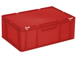 Euronorm Stapelkrat Hxlxb 230X600X400Mm 43L Met Deksel Rood