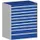 ladekast HxBxD 1200x1050x650mm 10laden RAL7035 front RAL5010