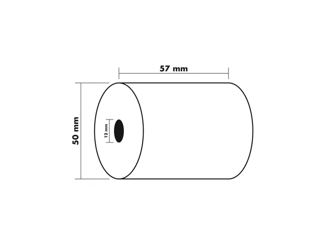 Rouleau papier calculatrice 57x50mm 1 pli offset extra-blanc 60g/m²