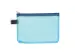 Trousse avec fermeture éclair Foldersys A6 PVC bleu transparent