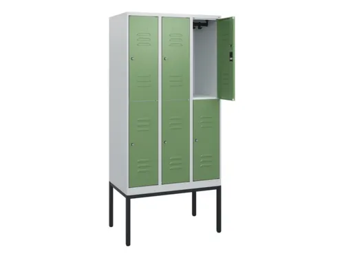 dubbeldekse locker,HxBxD 1950x900x500mm,3x2vak.,vak B 300mm,cil.-slot