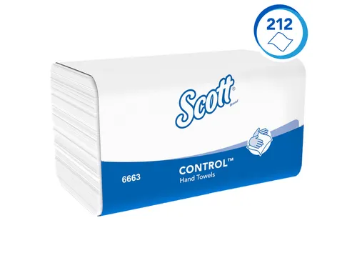 Handdoek Scott i-vouw 1-laags 21.5x31.5cm wit 15x212stuks 6663