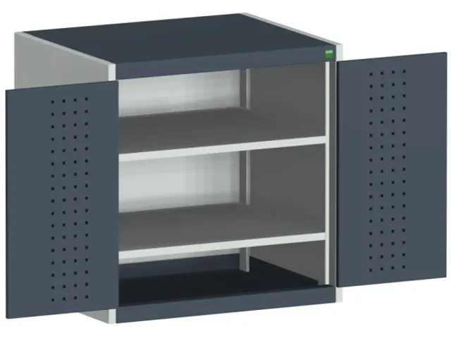 kast met geperforeerde platen,HxBxD 800x800x650mm,2xStalen bodem