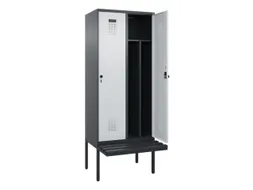 locker met bank,voor scheiding van kleding,HxBxD 2120x800x815mm,2vak