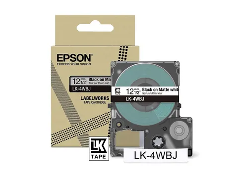 C53S672062 Epson 12mm wit zwart LK-4WBJ lettertape mat 8m